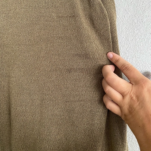 Kevoman 100% Silk Men’s Long Sleeve XL Mock Neck Sweater Brown Green Soft - Picture 4 of 7